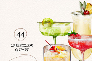 Watercolor Cocktails Illustration