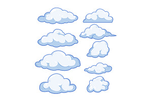 Sky elements floating cloud shapes, an Object Graphic by pikepicture