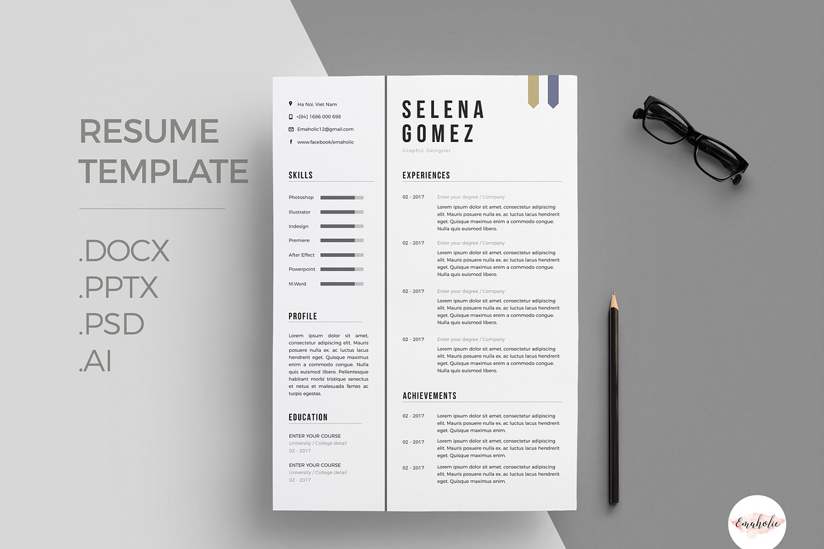 Professional Cv Template, a Resume Template by Emaholic Template (Photo 1 of 5)