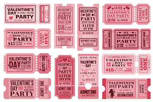 Valentines Day Tickets, Vector