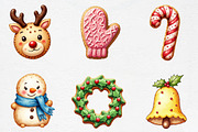 Watercolor Christmas Cookie Clipart, an Illustration by CrexoraLab (Thumbnail 2 of 5)