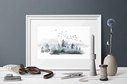 Misty mountains - watercolor clipart, a Decorative Illustration by long summer (Thumbnail 5 of 10)