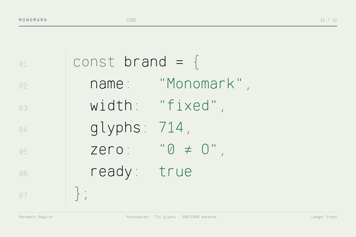 Monomark - Professional Monospace, a Sans Serif Font by HipFonts (Photo 11 of 17)