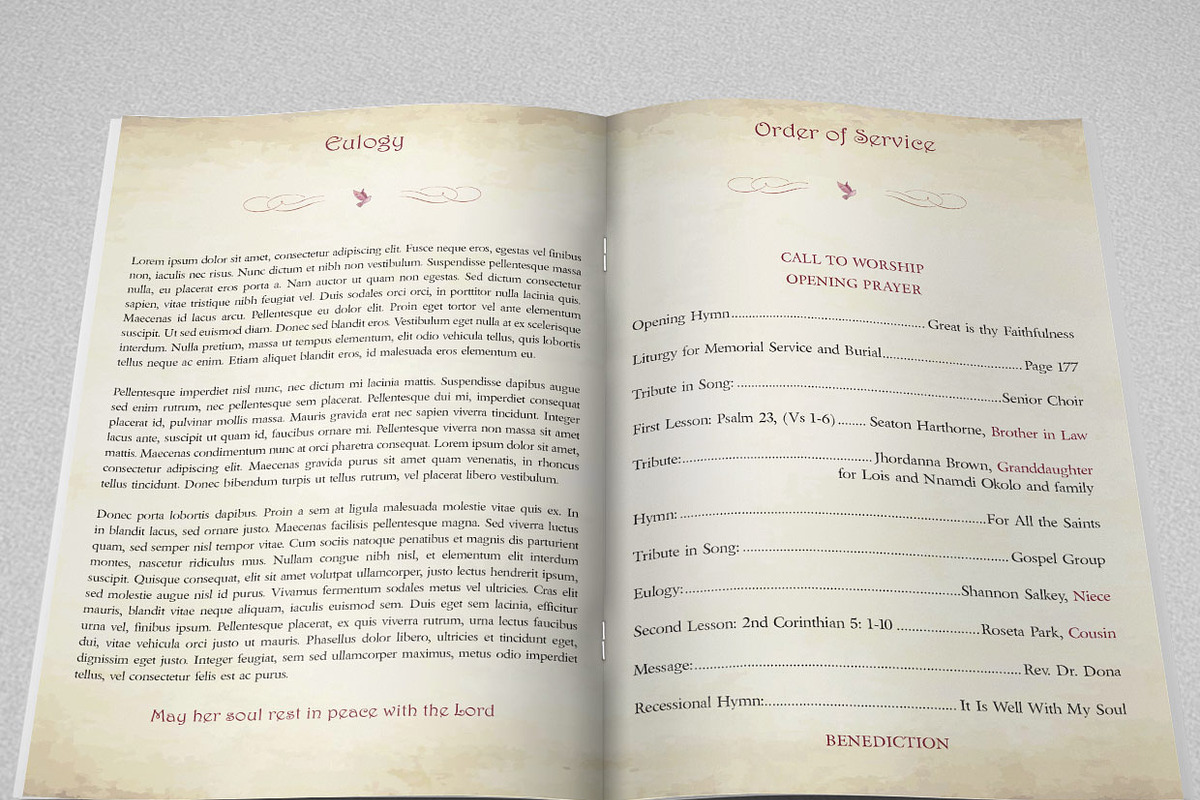 Watercolor Funeral Program Template, a Templates & Theme by Godserv Designs (Photo 2 of 6)