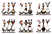 Christmas Geese Clipart, an Illustration by Markicha Art (Thumbnail 3 of 6)
