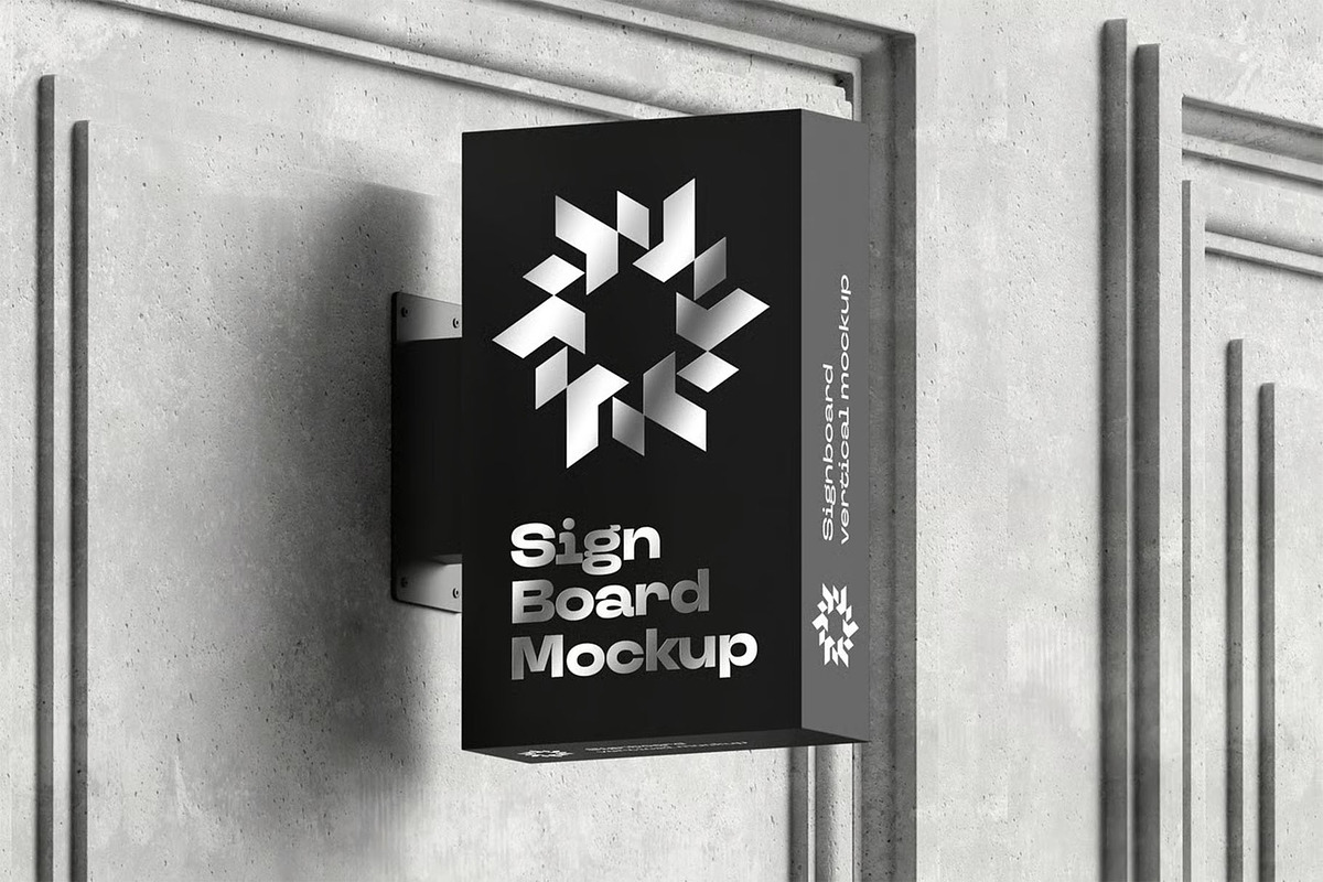 Signboard Vertical Mock-up, an Advertising Mockup by zippypixelstudio (Photo 3 of 14)
