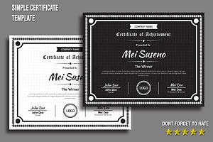 Simple Certificate Template, a Stationery Template by mesuka