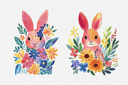 10 Floral Easter Bunny Silhouettes, a Seasonal Illustration by DesignRocket (Thumbnail 5 of 7)