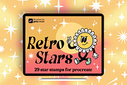 25+ Procreate retro star stamp brush, a Brush Add-On by laura.design (Thumbnail 1 of 4)