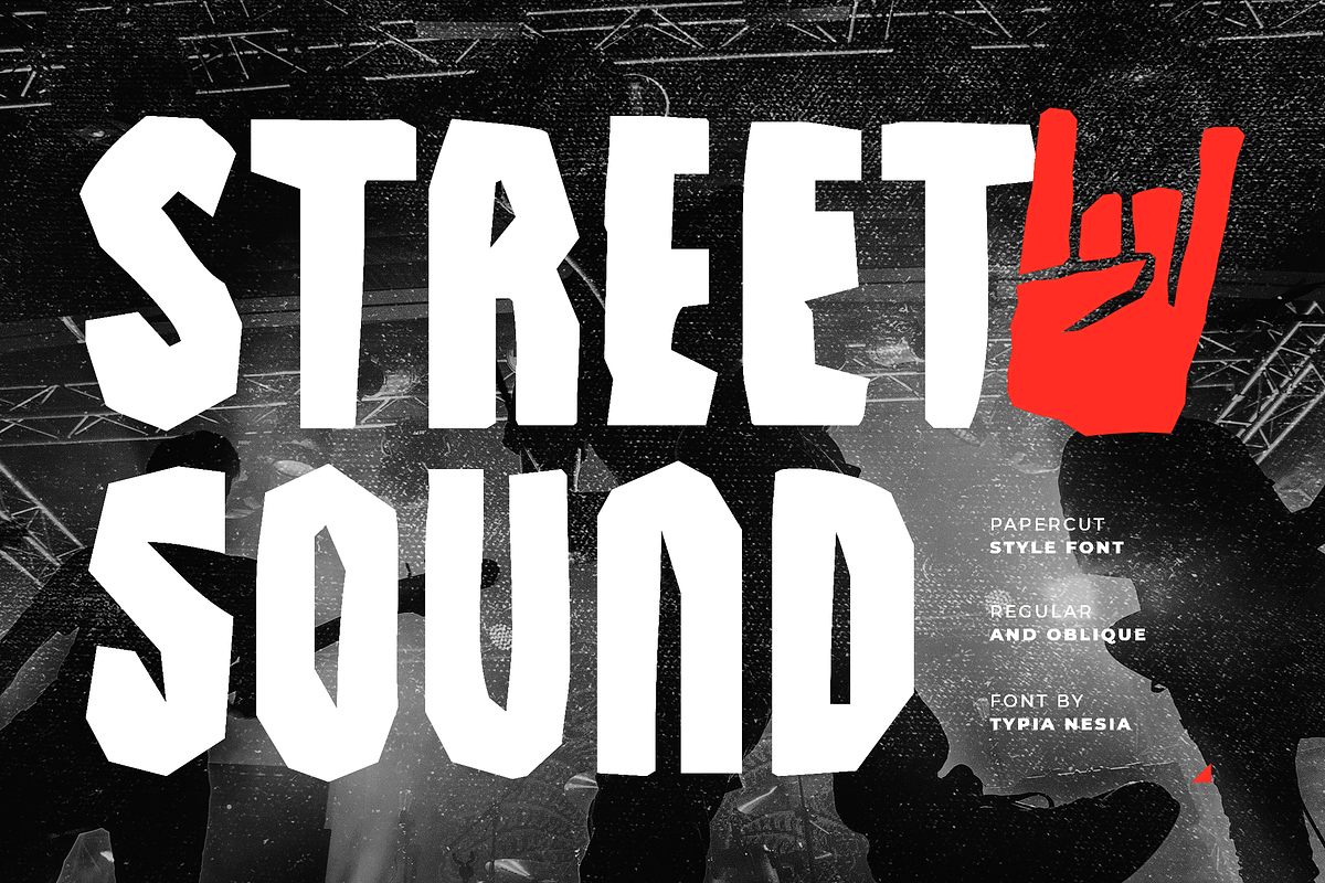 Street Sound - Urban Paper Cut Font, a Sans Serif Font by Typia Nesia (Photo 1 of 12)