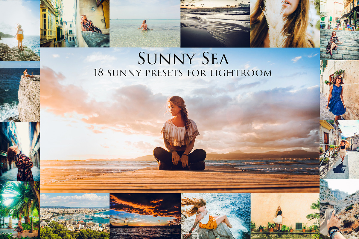 Sunny Sea-18 presets Lr lifestyle, an Action Add-On by Graphics, Presets, Photos (Photo 1 of 28)