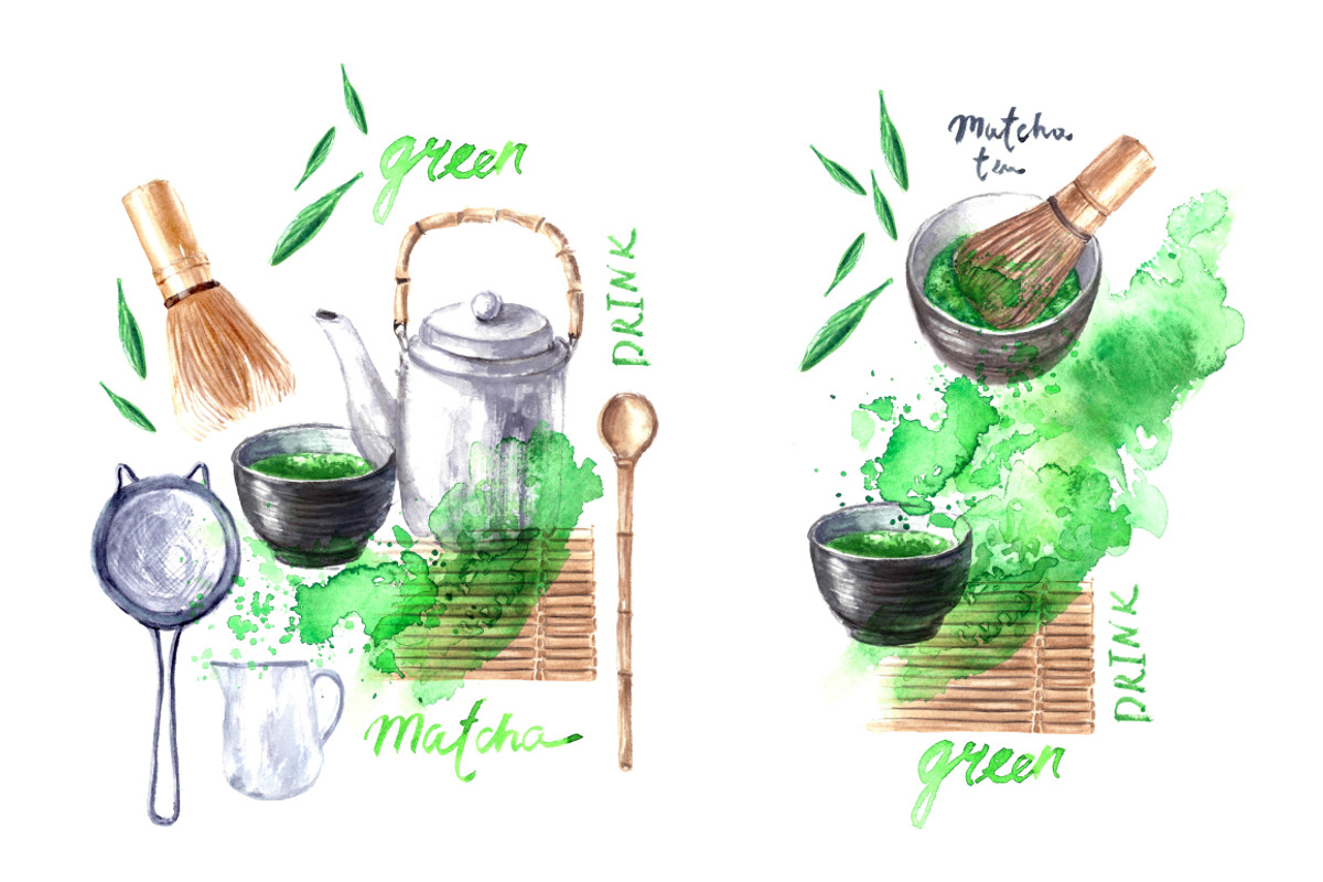 Matcha tea poster set, a Food Illustration by katya.bogina (Photo 4 of 7)