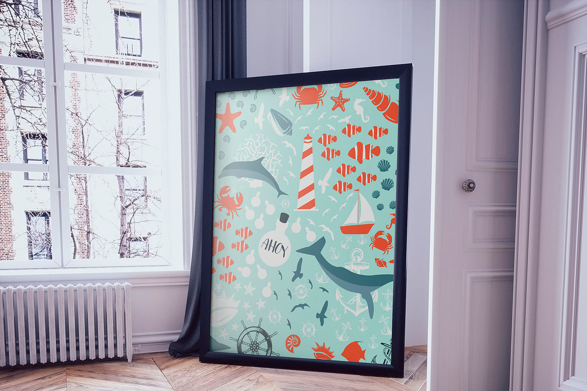 Ahoy Nautica Element, a Wallpaper Graphic by AAN Seamless Shop (Photo 5 of 6)
