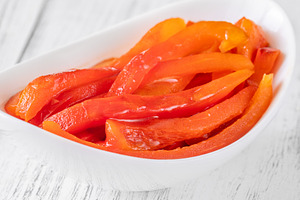 Grilled red bell pepper slices, a Food & Drink Photo by Alexander Prokopenko