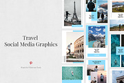 Travel Pinterest Posts, a Social Media Template by Social Corner Graphics (Thumbnail 1 of 8)