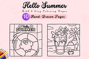 Bold & Easy Hello Summer Coloring