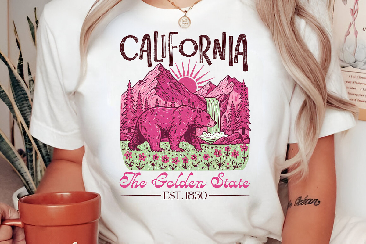 California The Golden State Shirt PN, an Illustration by Libby Wishes (Photo 2 of 5)