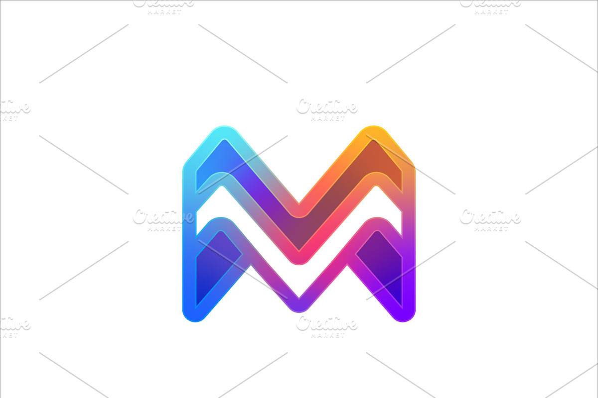 Letter M logo icon design template.
