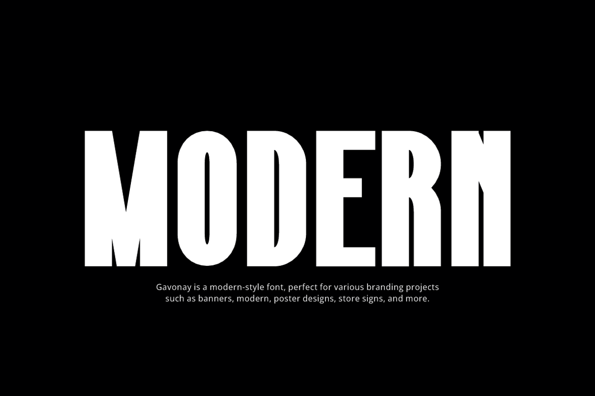 Gavonay - Modern Font, a Sans Serif Font by Iqsiart Studio (Photo 2 of 7)