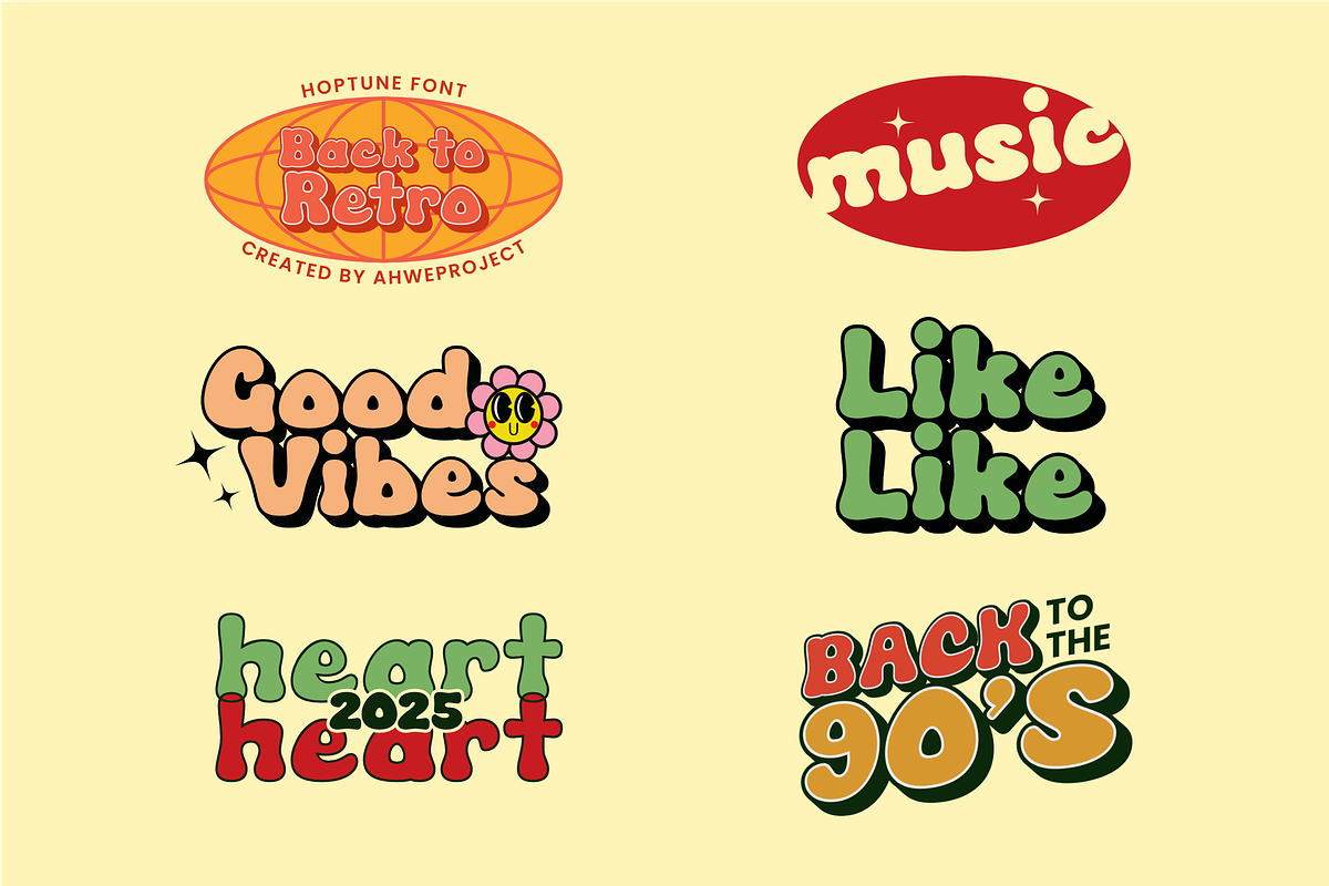 Hoptune - Retro Bold Font, a Sans Serif Font by ahweproject (Photo 6 of 17)