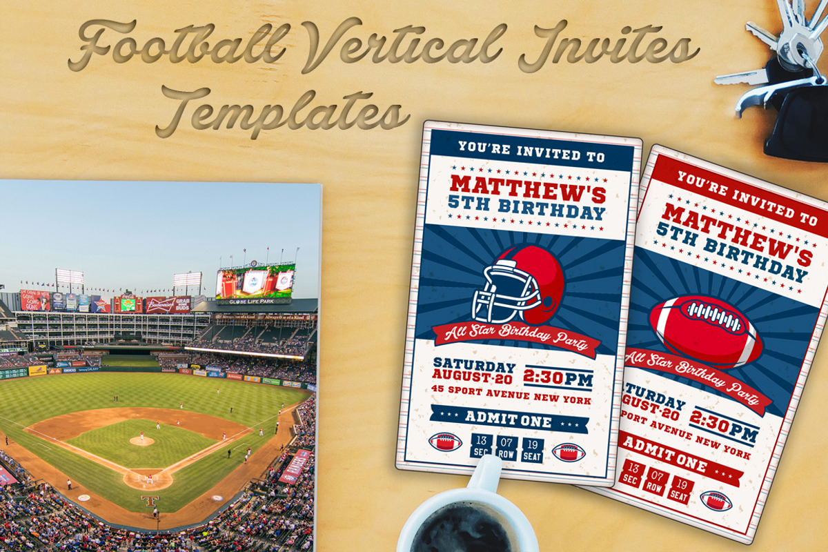Football Ticket Party Invites 3, an Invitation Template by Pingebat (Photo 1 of 3)