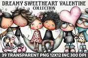 Dreamy Sweetheart Valentine Clipart, a Person Illustration by RobertsArt (Thumbnail 1 of 7)
