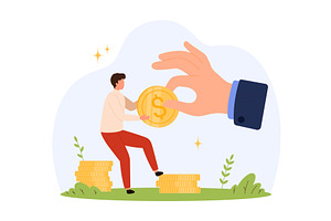 Losing Money Large Hand, a Finance Illustration by Flashvector