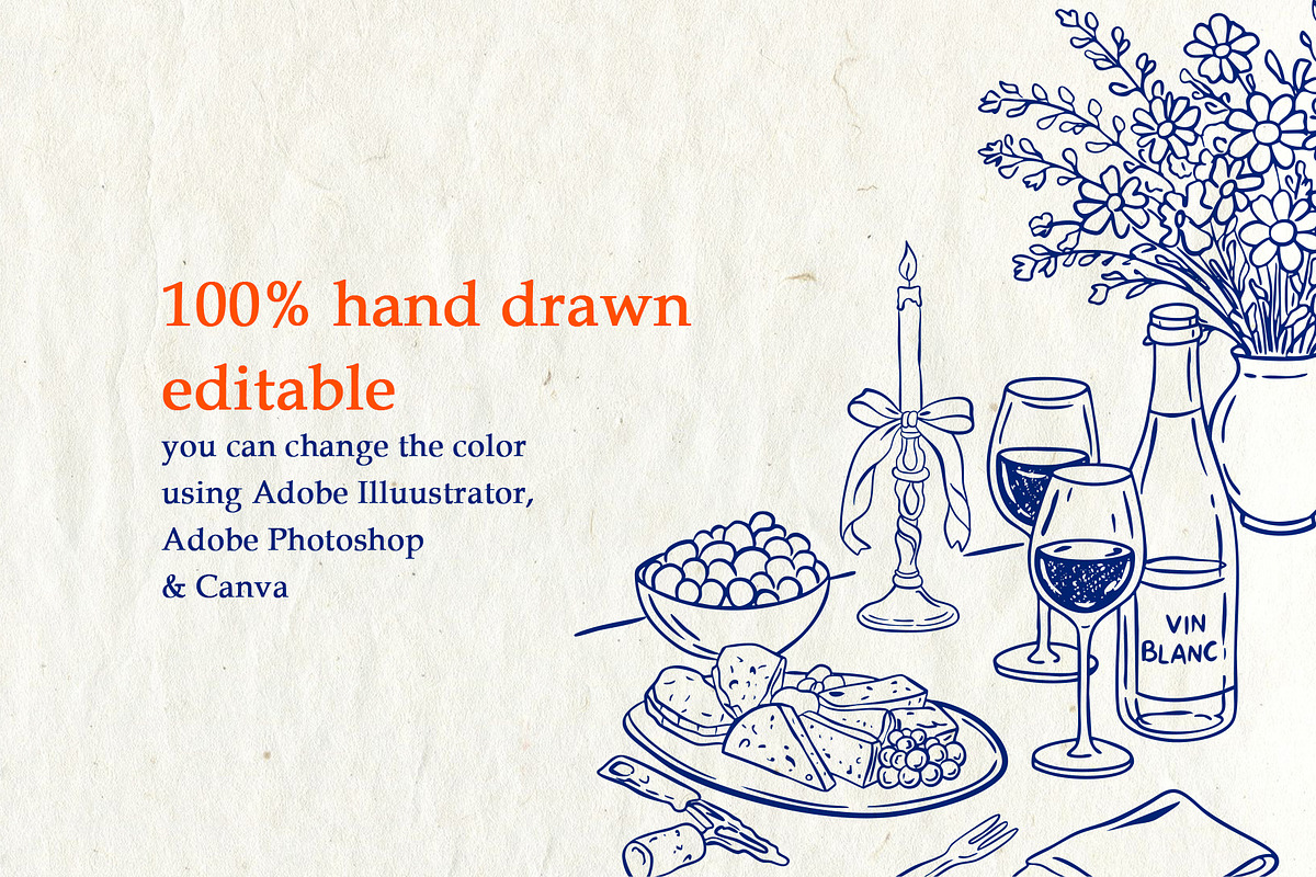 Whimsical Wine Doodle Pack, a Food Illustration by SunnJaneArt (Photo 14 of 16)