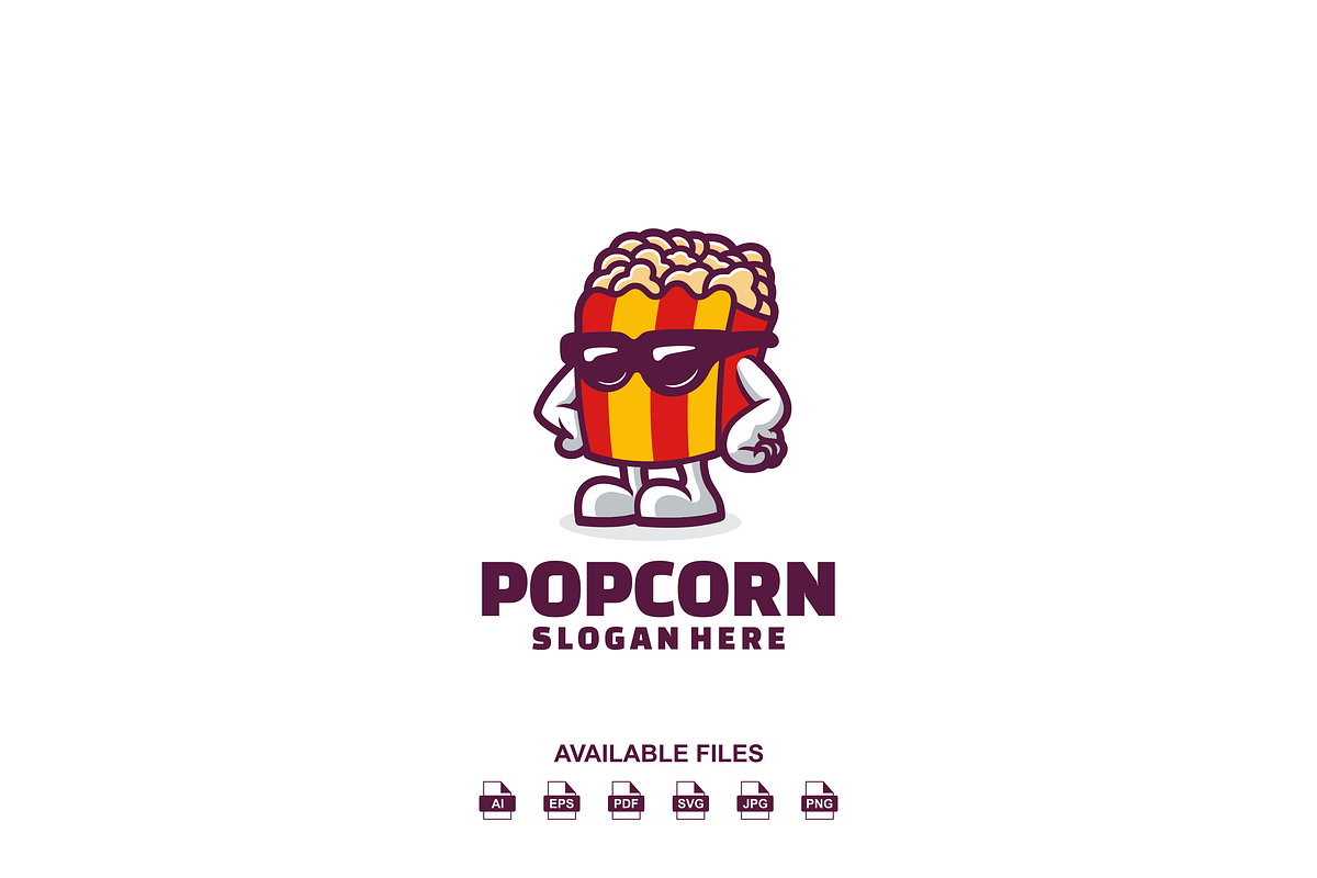 Popcorn Mascot Logo, a Design Template by artchiles_design