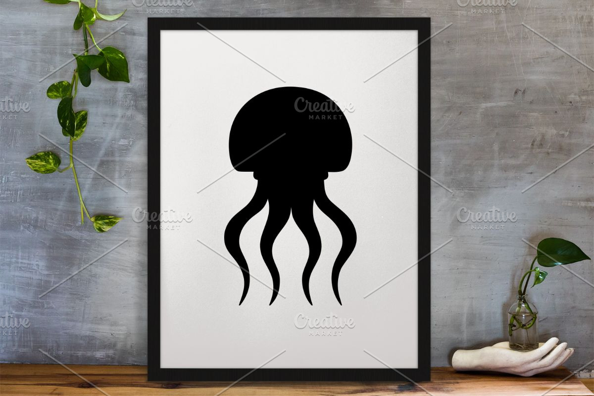 Jellyfish Silhouette SVG, an Animal Illustration by newminddesign (Photo 3 of 3)