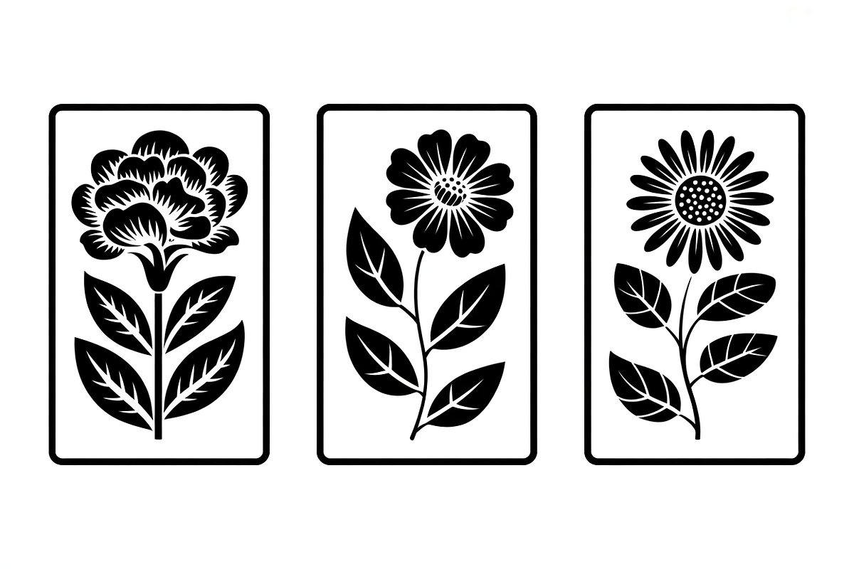 Minimal Flower Laser Cut Silhouette, an Illustration by Amazin_art (Photo 5 of 11)