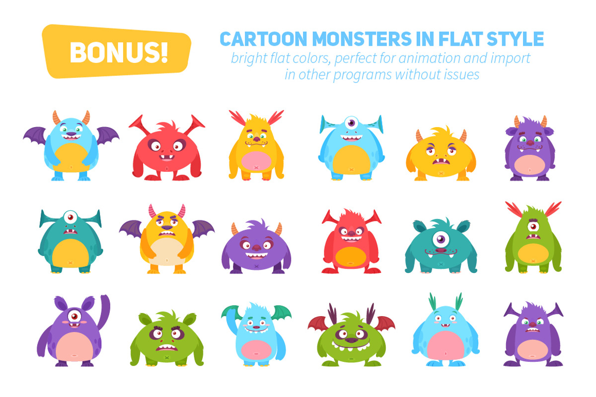 Funny Halloween Cartoon Monsters, an Animal Illustration by Yuzach (Photo 4 of 6)