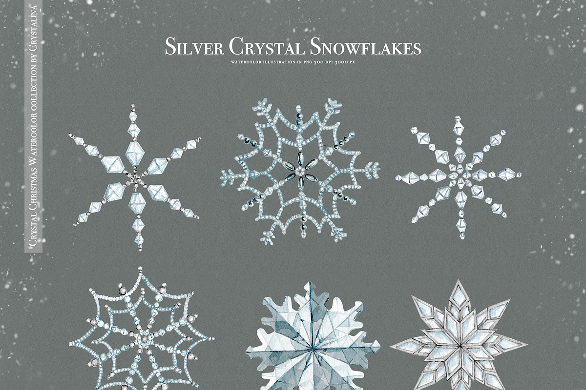 Crystal Christmas watercolor set, a Decorative Illustration by CrystalinaShop (Photo 7 of 18)