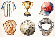 Vintage Baseball Clipart, an Illustration by DreamCafeArt (Thumbnail 3 of 7)