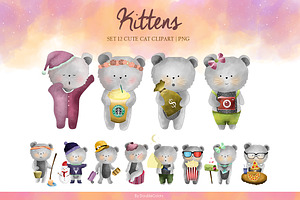 Set 12 Cute Kittens
