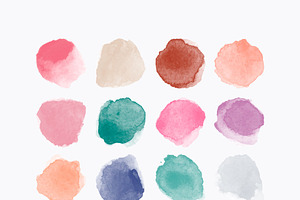 Big Set Watercolor Vector Stains