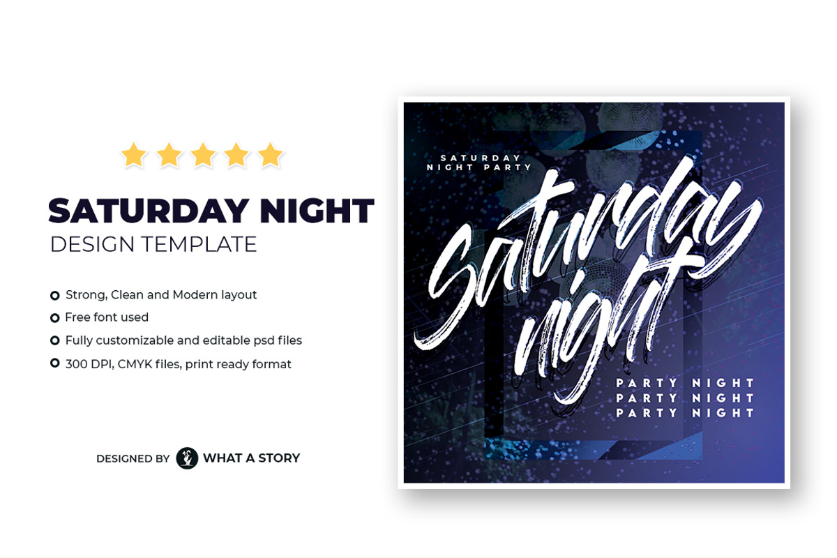 Saturday Night Flyer Template, a Flyer Template by What a Story