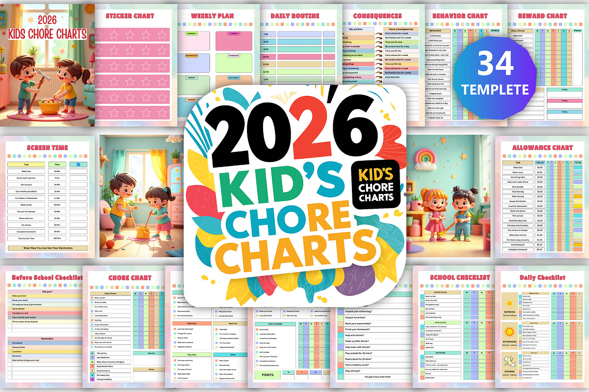 2026 Kids Chore Charts