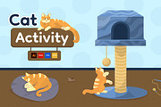 Cat Activity Character Illustration, an Animal Illustration by Loin Studio (Thumbnail 1 of 5)