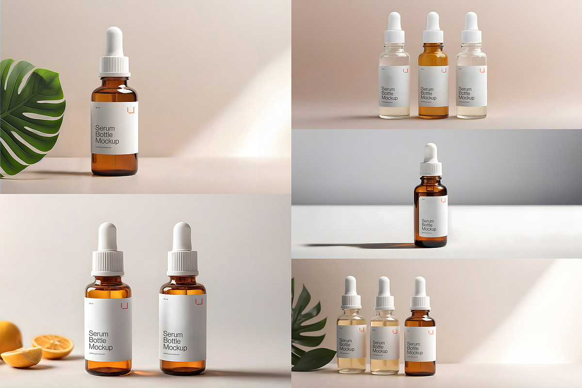 Cosmetic Serum Bottle Mockup, a Packaging Mockup by Usethis Mockup (Photo 1 of 11)