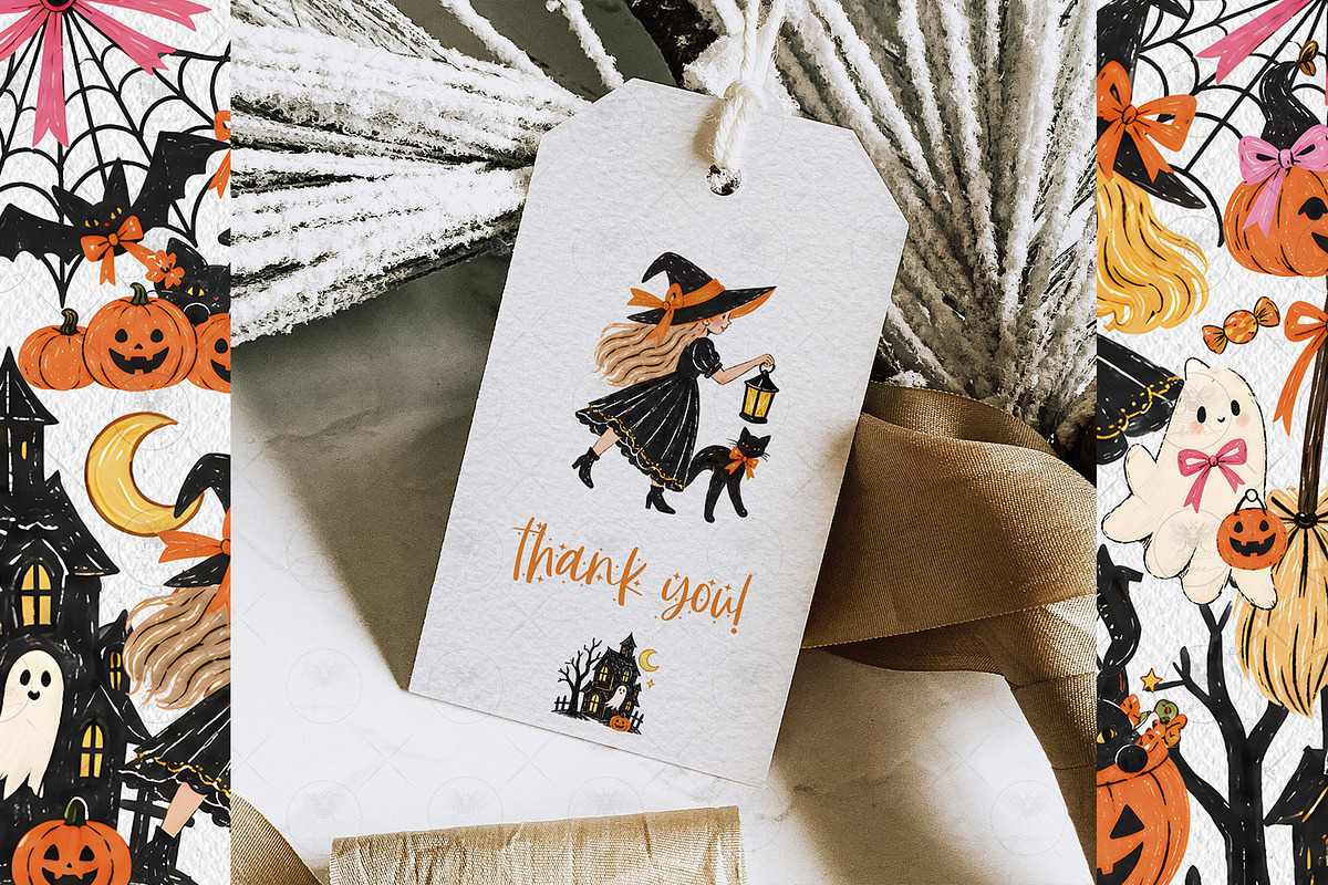 Halloween Witch Clipart, a Decorative Illustration by BigCakeBee (Photo 3 of 3)