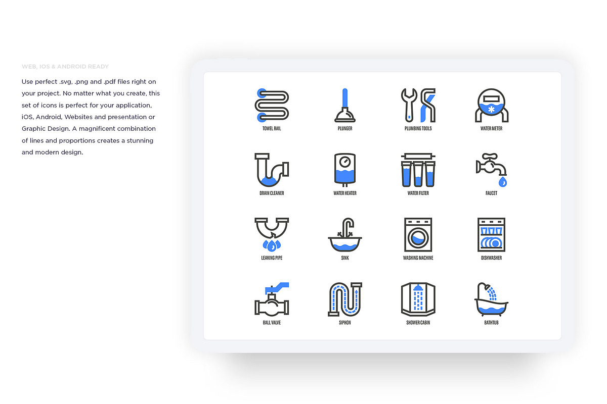 Plumbing | 32 Icons Set, an Outline Icon by Marina Silence (Photo 15 of 17)