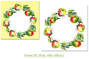 Watercolor illustrations of apples, a Decorative Illustration by WatercolorArt (Thumbnail 4 of 4)