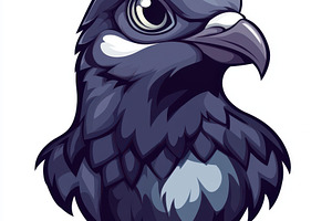 Pigeon head mascot logo on transpare, an Animal Photo by Pixeness Studio