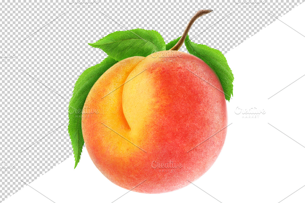 Fresh peaches with leaves preview 2