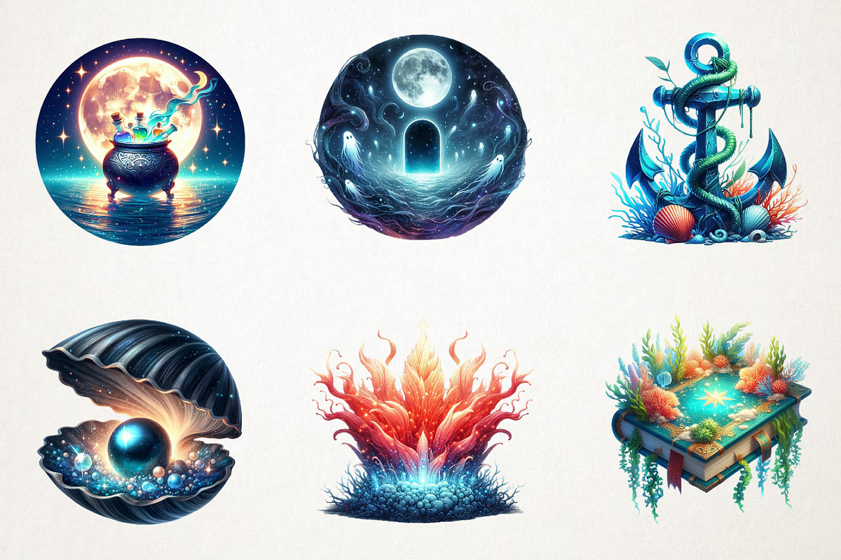 Magical Ocean Sublimation Clipart, an Illustration by RobertsArt (Photo 4 of 7)
