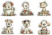 Whimsical easter dogs clipart, an Illustration by CreationArt (Thumbnail 2 of 7)