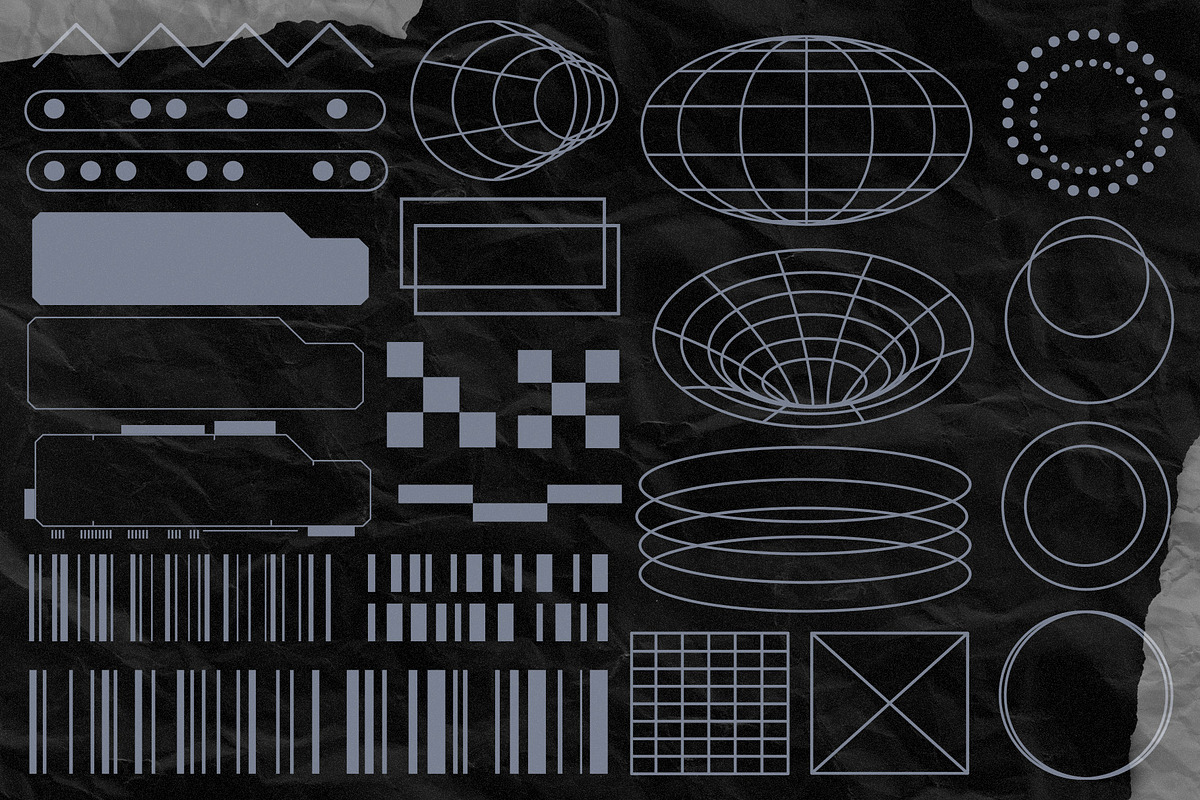 100+ Retro Futuristic Elements, an Illustration by Moonberry_Studio (Photo 8 of 11)
