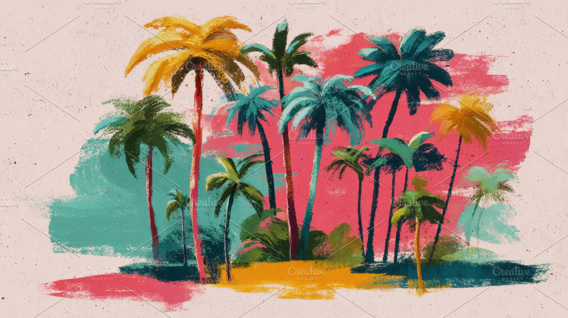 Vibrant palms in paradise, a Photo by Beautiful things