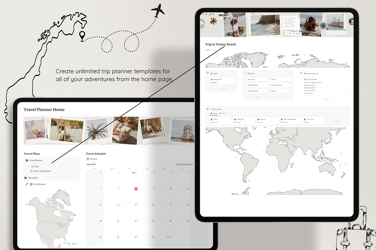 Notion Travel Planner, a Websites & App Template by Asha Glenn Design Studio (Photo 2 of 11)